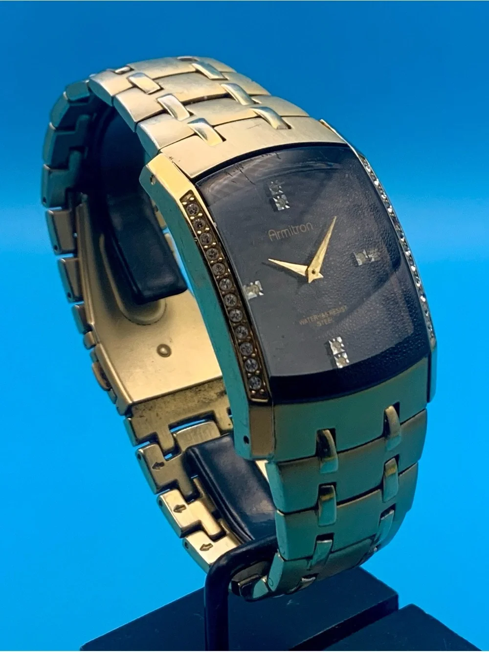 ARMITRON 20/4541GP Men’s Dress Wristwatch All St Steel Japan Movt Works New Batt